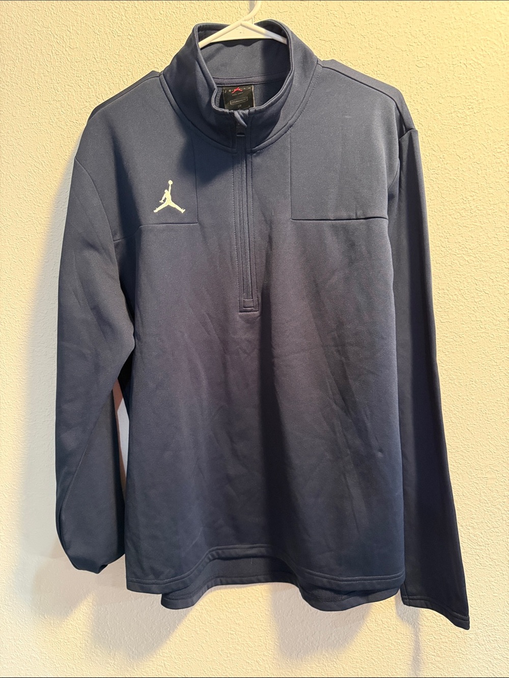 Jordan Men's Dark Blue Quarter-Zip Sweatshirt with White Jumpman